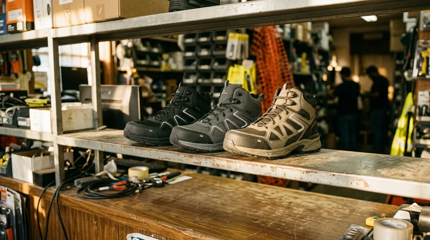 Composite toe boots in Staten Island — illustration
