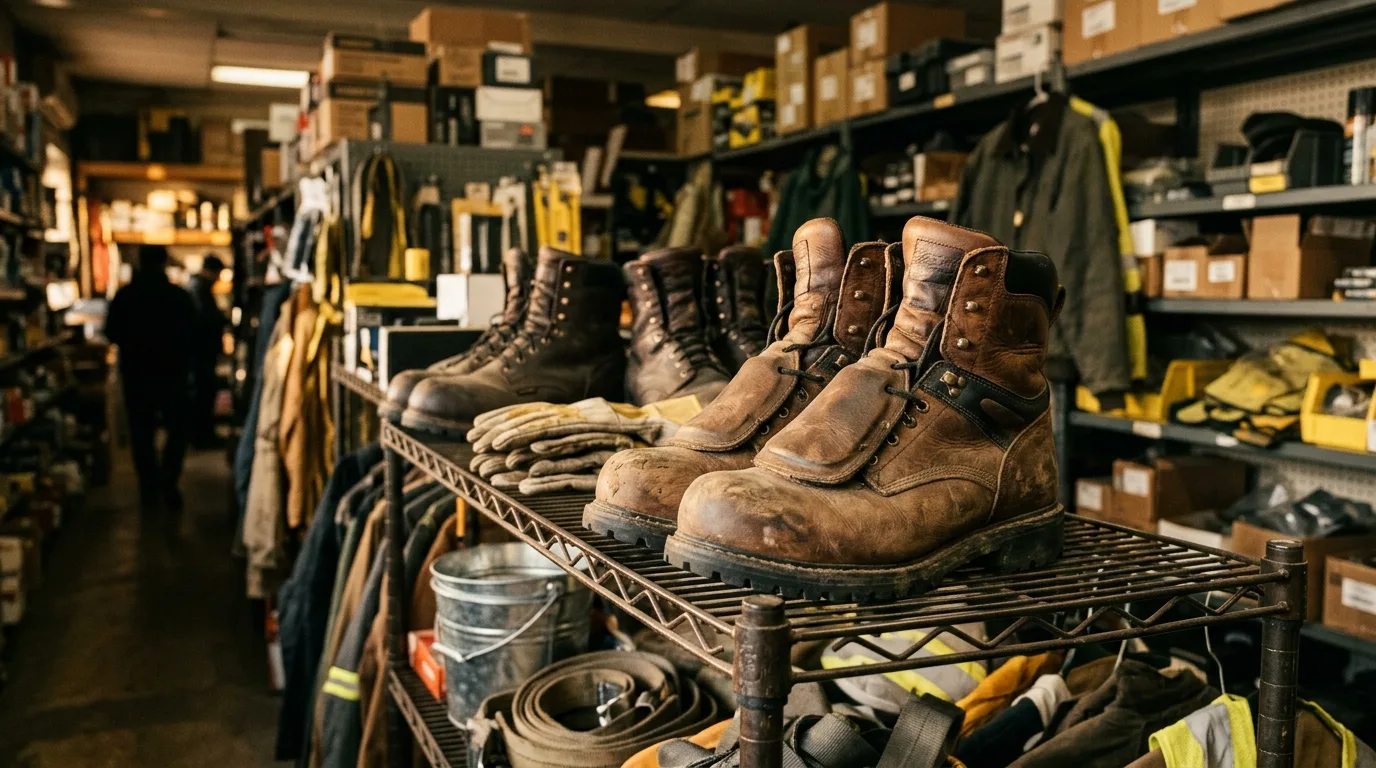 Ironworker boots in Staten Island — illustration