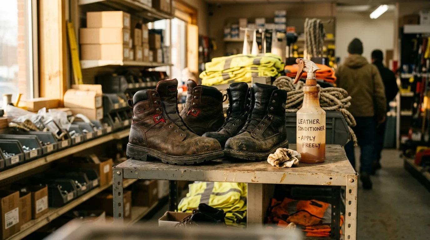 Waterproof work boots in Staten Island — illustration